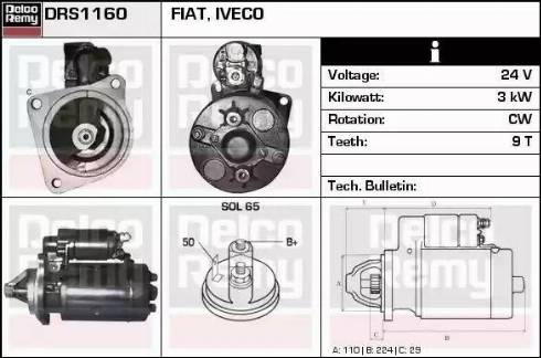 Remy DRS1160 - Motorino d'avviamento autozon.pro