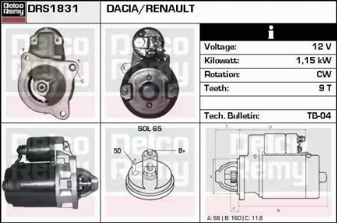 Remy DRS1831 - Motorino d'avviamento autozon.pro