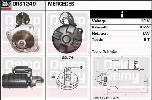 Remy DRS1240 - Motorino d'avviamento autozon.pro