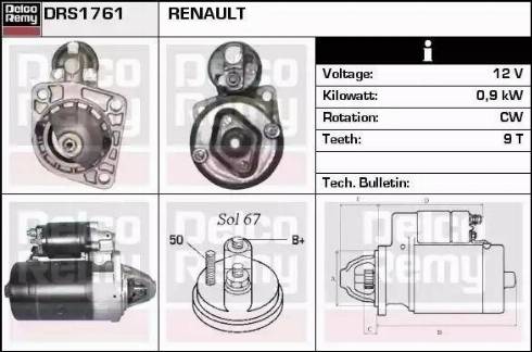 Remy DRS1761 - Motorino d'avviamento autozon.pro