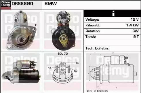 Remy DRS8890 - Motorino d'avviamento autozon.pro