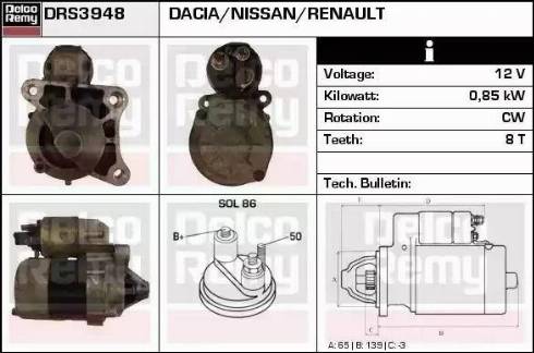 Remy DRS3948 - Motorino d'avviamento autozon.pro