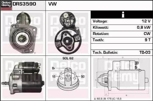 Remy DRS3590 - Motorino d'avviamento autozon.pro