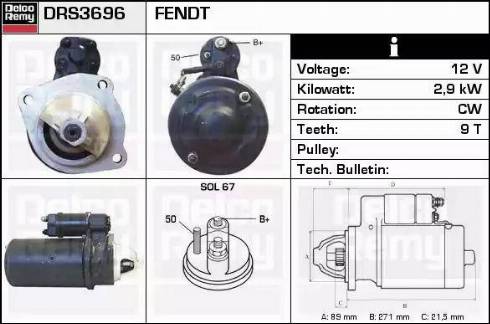 Remy DRS3696 - Motorino d'avviamento autozon.pro