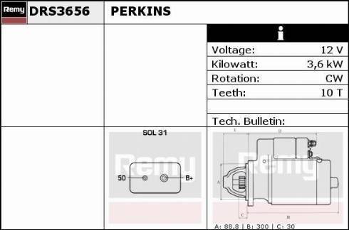 Remy DRS3656 - Motorino d'avviamento autozon.pro