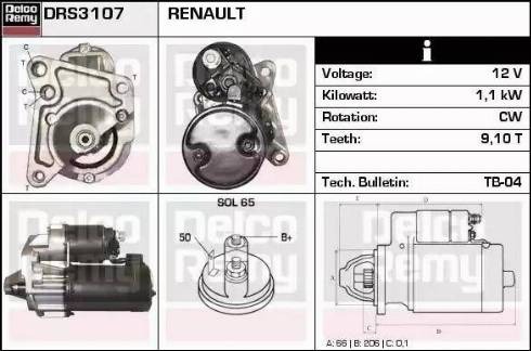 Remy DRS3107 - Motorino d'avviamento autozon.pro