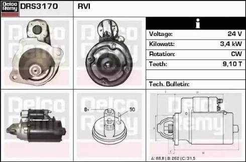 Remy DRS3170 - Motorino d'avviamento autozon.pro