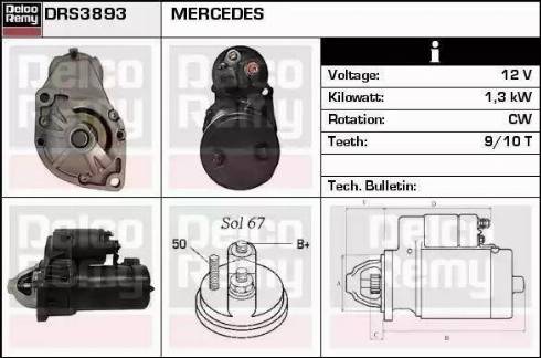 Remy DRS3893 - Motorino d'avviamento autozon.pro