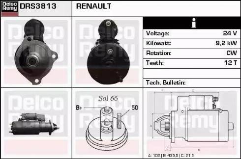 Remy DRS3813 - Motorino d'avviamento autozon.pro