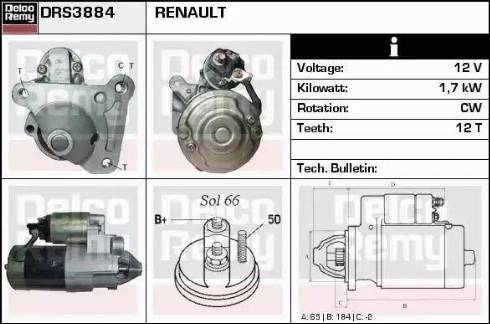 Remy DRS3884 - Motorino d'avviamento autozon.pro