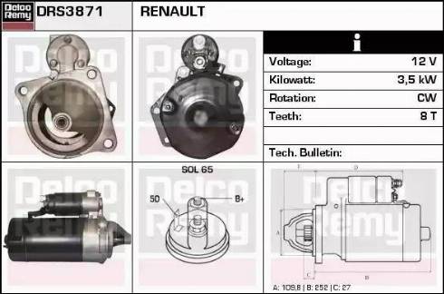 Remy DRS3871 - Motorino d'avviamento autozon.pro