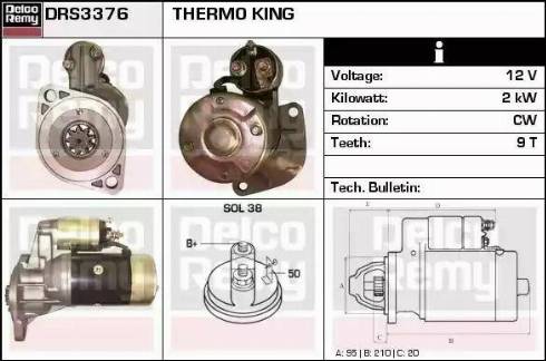 Remy DRS3376 - Motorino d'avviamento autozon.pro