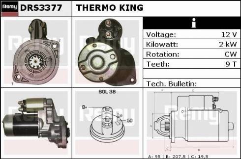 Remy DRS3377 - Motorino d'avviamento autozon.pro