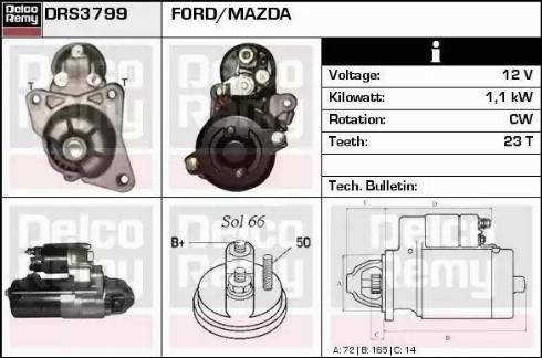 Remy DRS3799 - Motorino d'avviamento autozon.pro