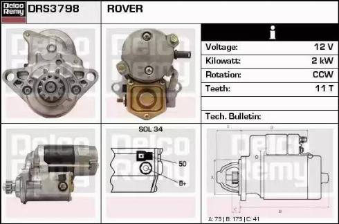 Remy DRS3798 - Motorino d'avviamento autozon.pro