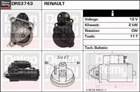 Remy DRS3743 - Motorino d'avviamento autozon.pro