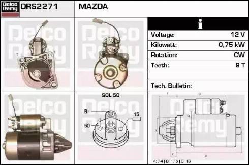 Remy DRS2271 - Motorino d'avviamento autozon.pro