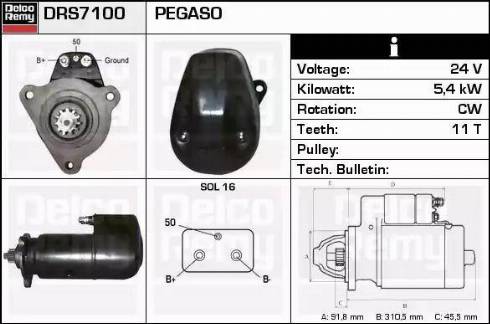 Remy DRS7100 - Motorino d'avviamento autozon.pro