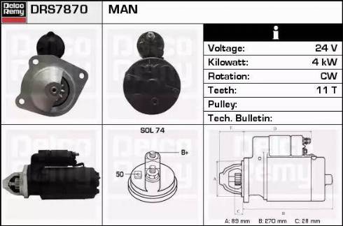 Remy DRS7870 - Motorino d'avviamento autozon.pro