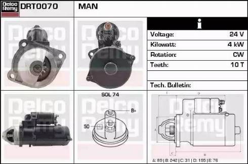 Remy DRT0070 - Motorino d'avviamento autozon.pro