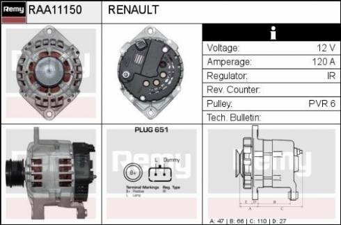 Remy RAA11150 - Alternatore autozon.pro