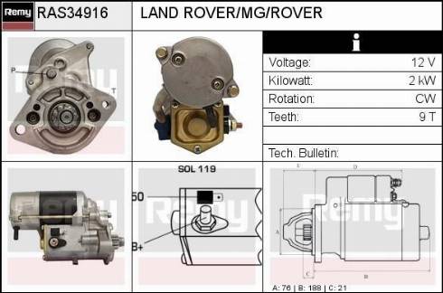 Remy RAS34916 - Motorino d'avviamento autozon.pro