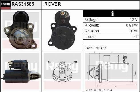 Remy RAS34585 - Motorino d'avviamento autozon.pro