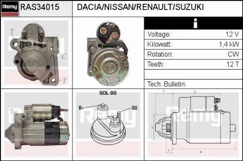 Remy RAS34015 - Motorino d'avviamento autozon.pro