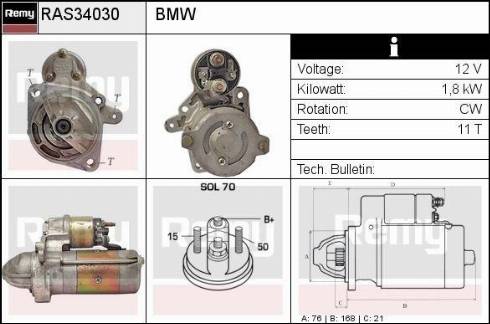 Remy RAS34030 - Motorino d'avviamento autozon.pro