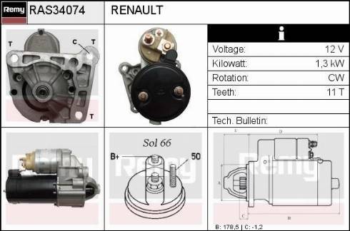 Remy RAS34074 - Motorino d'avviamento autozon.pro