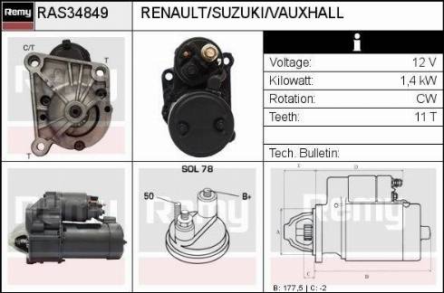 Remy RAS34849 - Motorino d'avviamento autozon.pro