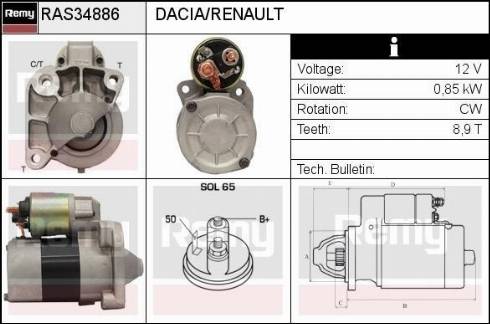 Remy RAS34886 - Motorino d'avviamento autozon.pro