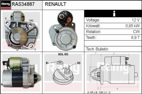 Remy RAS34887 - Motorino d'avviamento autozon.pro