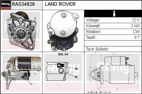 Remy RAS34829 - Motorino d'avviamento autozon.pro