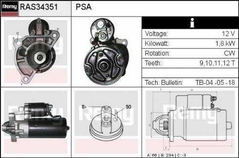 Remy RAS34351 - Motorino d'avviamento autozon.pro