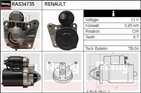 Remy RAS34735 - Motorino d'avviamento autozon.pro