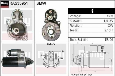 Remy RAS35951 - Motorino d'avviamento autozon.pro