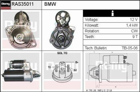 Remy RAS35011 - Motorino d'avviamento autozon.pro