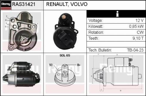 Remy RAS31421 - Motorino d'avviamento autozon.pro