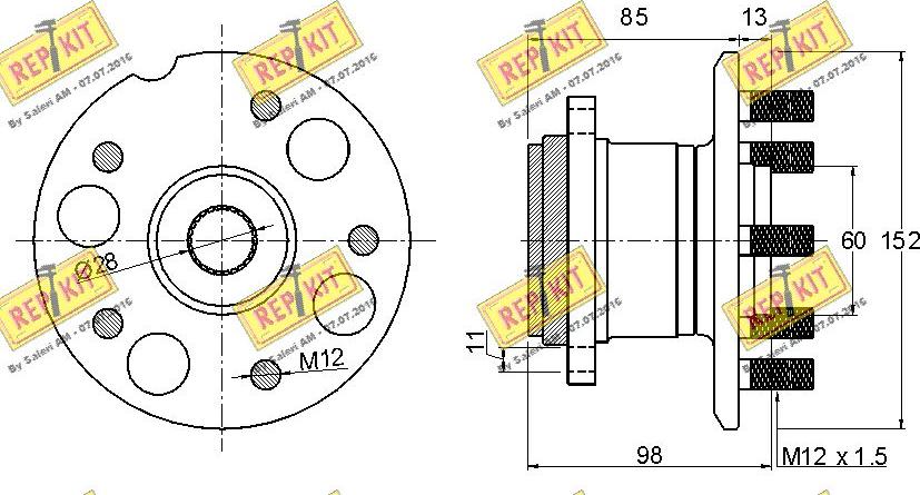 REPKIT RKB1988 - Kit cuscinetto ruota autozon.pro