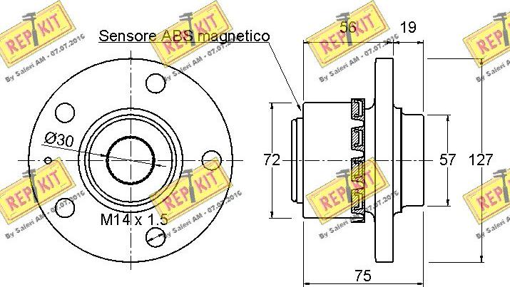 REPKIT RKB1927 - Kit cuscinetto ruota autozon.pro