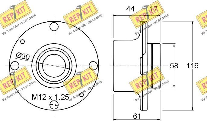 REPKIT RKB1208 - Kit cuscinetto ruota autozon.pro