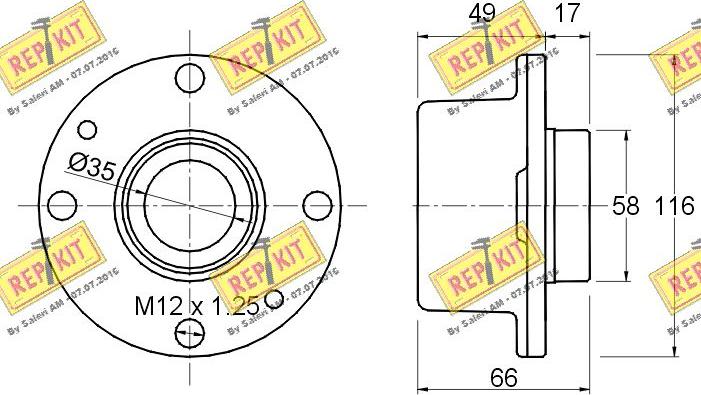 REPKIT RKB1221 - Kit cuscinetto ruota autozon.pro