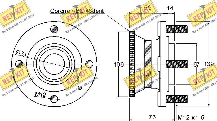 REPKIT RKB2046 - Kit cuscinetto ruota autozon.pro