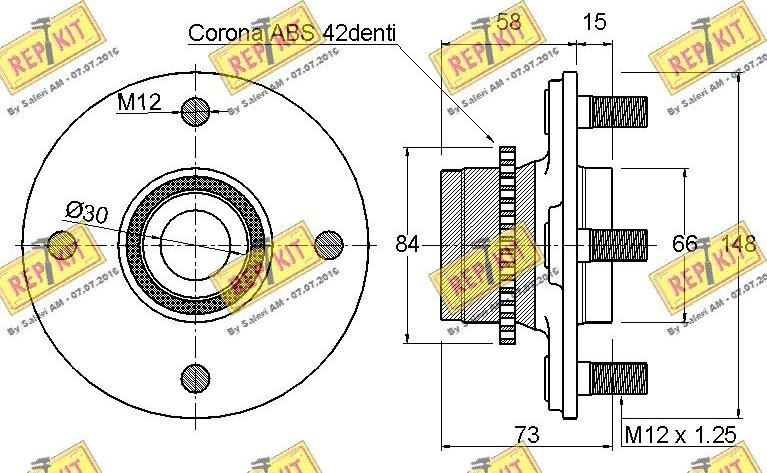 REPKIT RKB2083 - Kit cuscinetto ruota autozon.pro