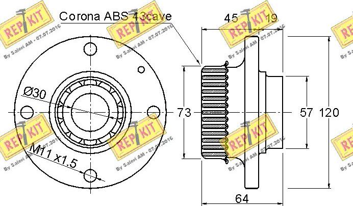 REPKIT RKB2034 - Kit cuscinetto ruota autozon.pro