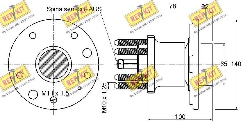 REPKIT RKB2140 - Kit cuscinetto ruota autozon.pro