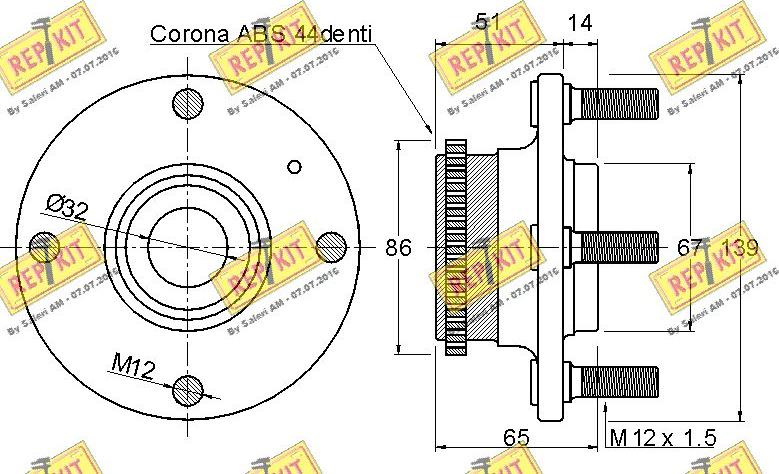 REPKIT RKB2115 - Kit cuscinetto ruota autozon.pro