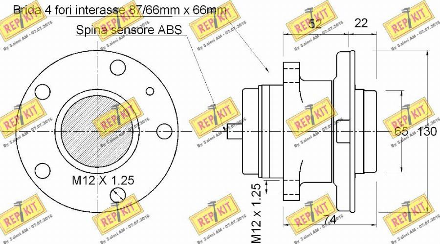 REPKIT RKB2837 - Kit cuscinetto ruota autozon.pro