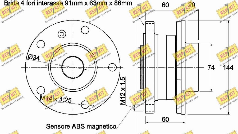 REPKIT RKB2355 - Kit cuscinetto ruota autozon.pro